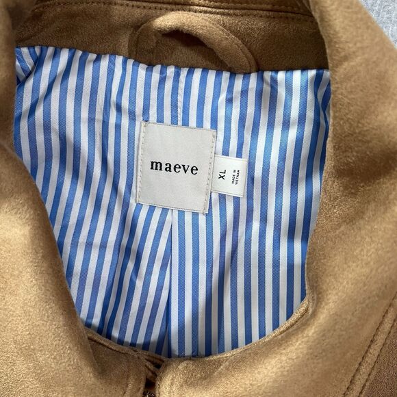 Mauve Vegan Suede Trucker Jacket Womens XL Honey Caramel Gold Buttons - Picture 9 of 16